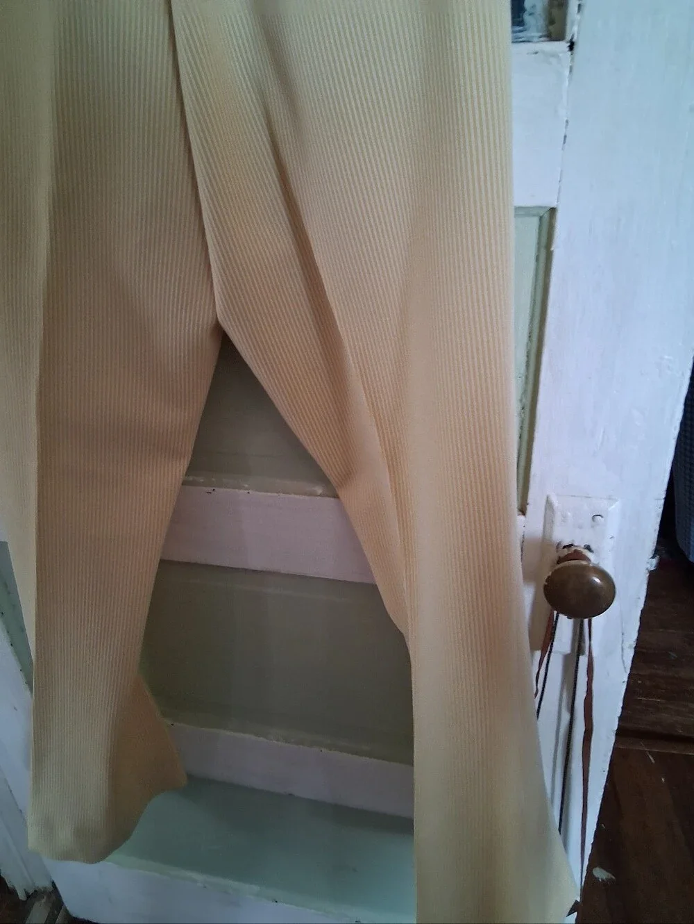 Give and Take knit Slacks cream corduroy