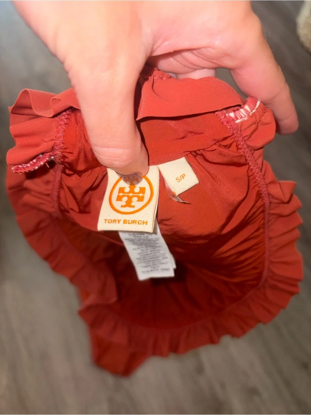 Tory Burch Coral Costa Smocked Bandeau Bikini
