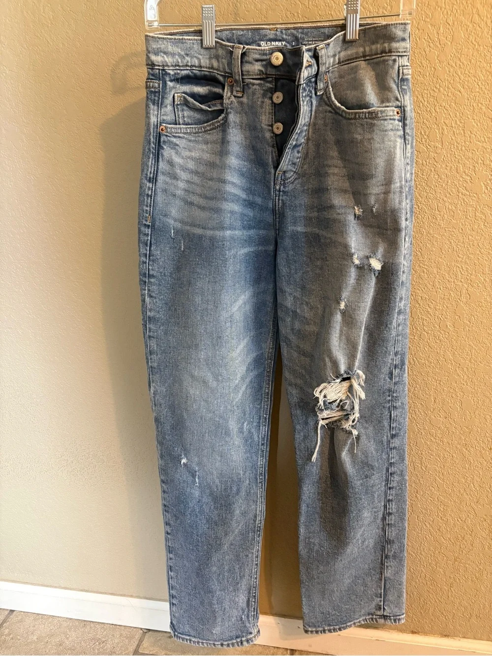 Old Navy Light Blue Boyfriend Distressed Jeans