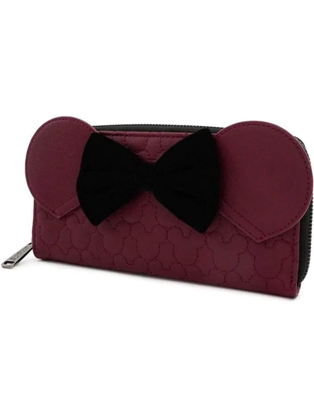Quilted Minnie Mouse Zip Around Wallet with Velvet Bow | Cute Disney Accessory