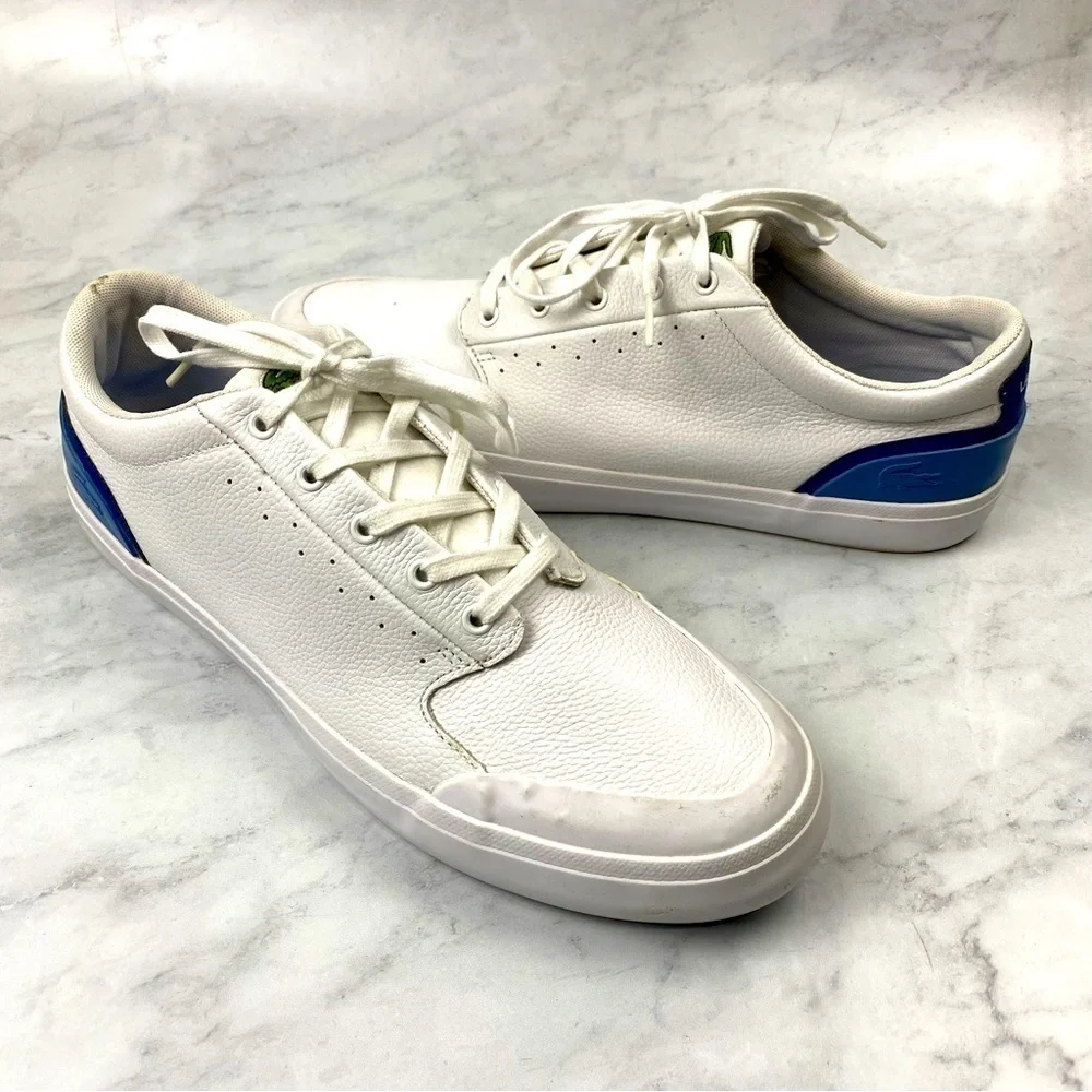 Lacoste: Men's Lace Up Sporty Casual White Tennis Shoes Sneakers Preppy Size‎ 12