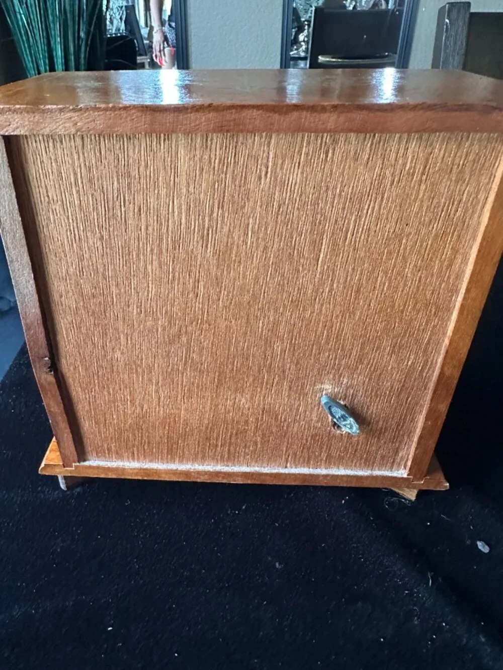 Vintage French Provincial Wood Musical Jewelry Chest Wood 3 Drawer Keepsake Box