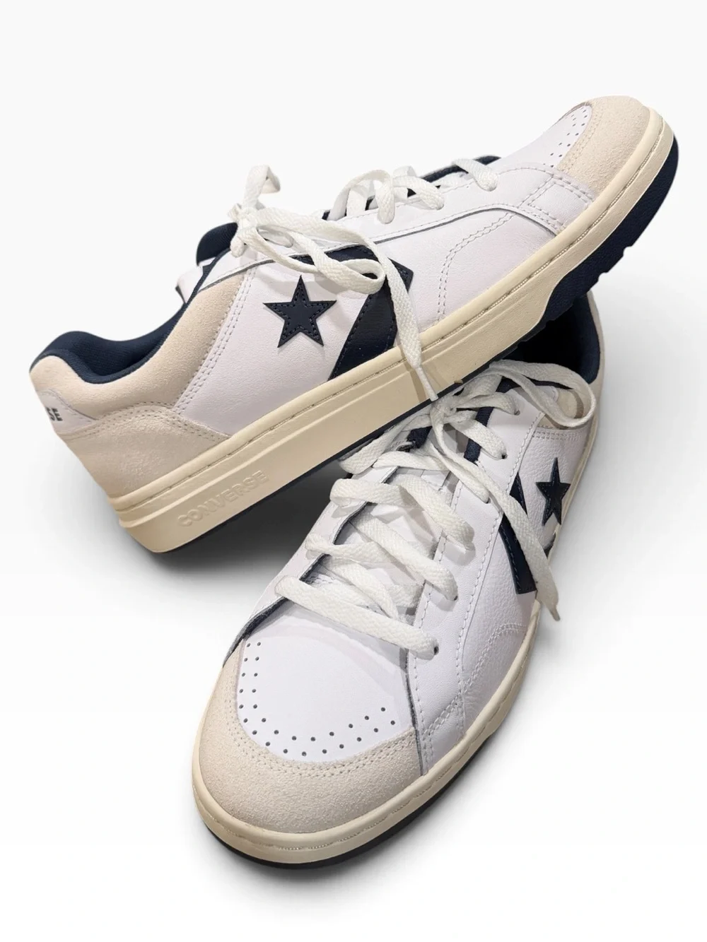 NEW Converse Pro Blaze Classic Ox Leather White Navy Shoes Mens Sz 11