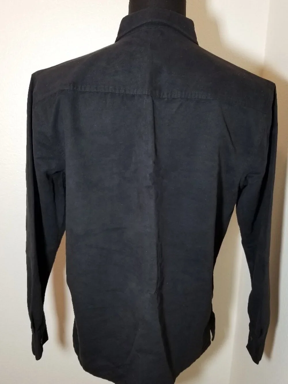 Bruno‎ Mens Medium Black Faux Suede Long Sleeve Button Up Street Western Retro