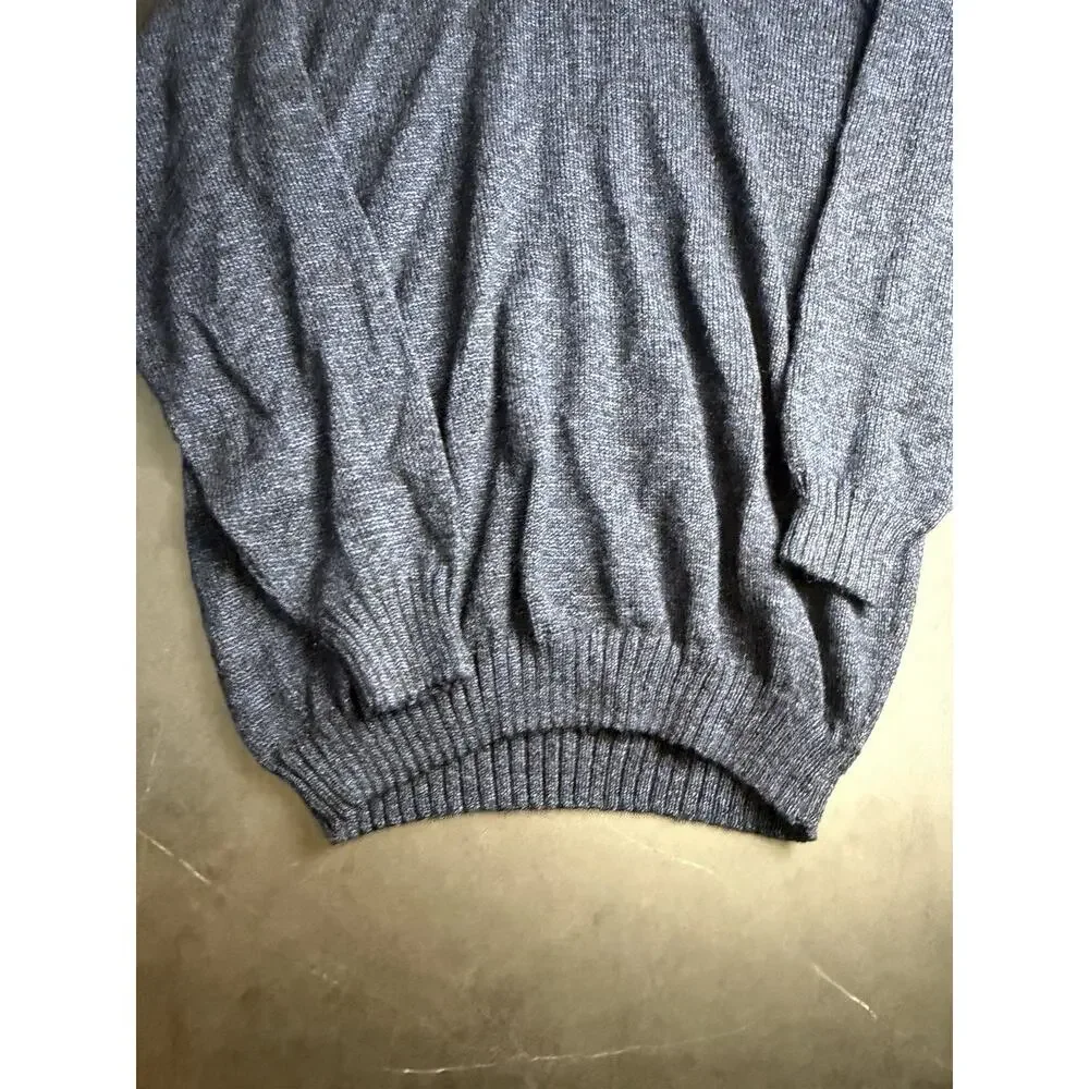 VTG Alpaca Sweater Men’s XL Navy Blue Made In Peru Crewneck Wool Knit 90s
