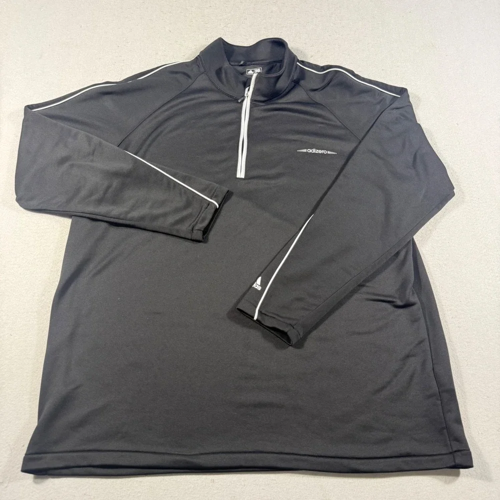 Adidas Golf Adizero Mens 2XL Black Quarter Zip Pullover‎ Long Sleeve Shirt