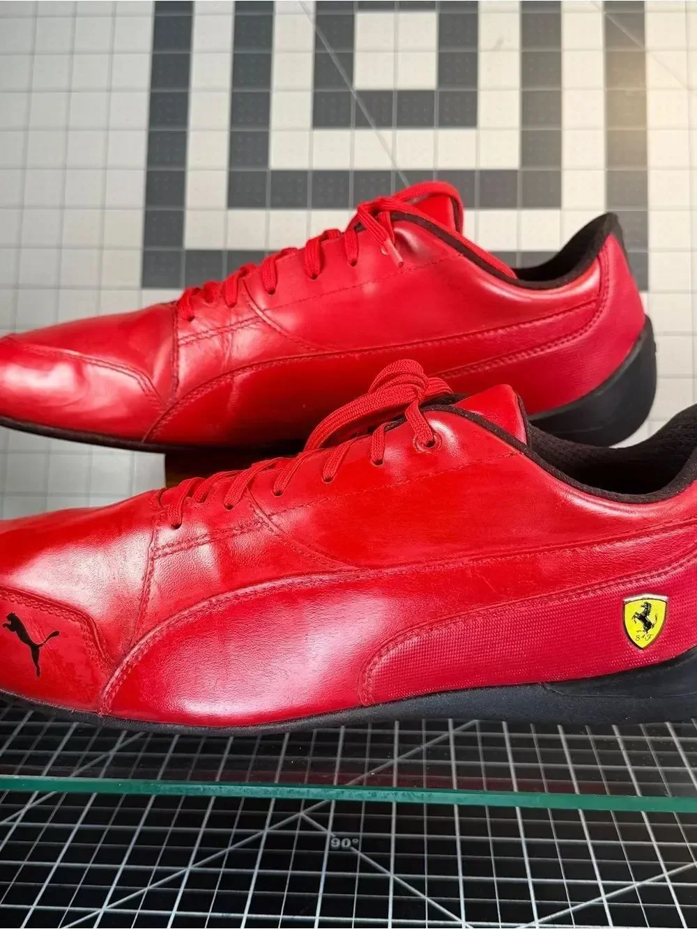 PUMA FERRARI DRIVING LEATHER SHOES MENS SZ 12 Good Condition
