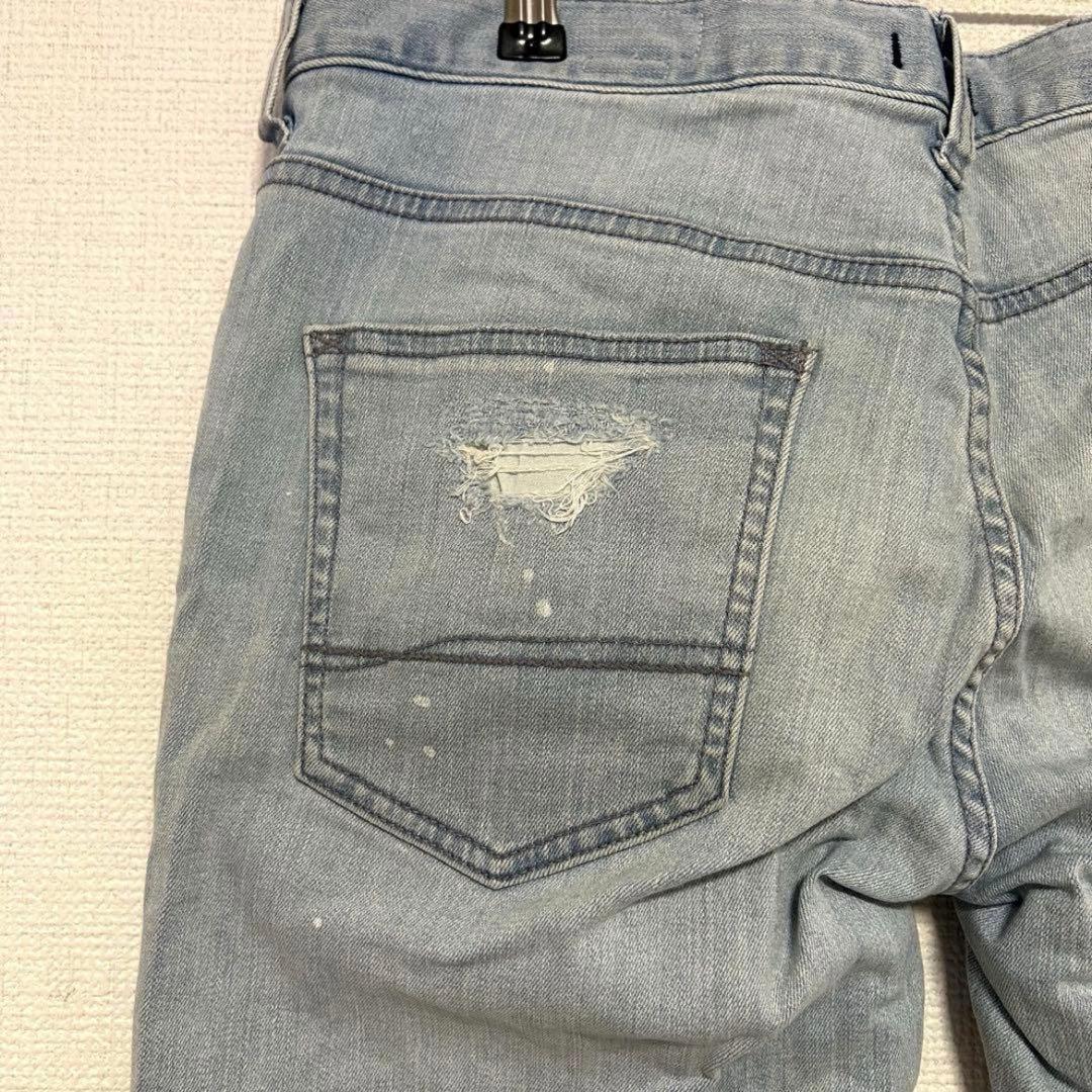 BAYFLOW Slim Skinny Denim, Distressed, Light Blue, W30
