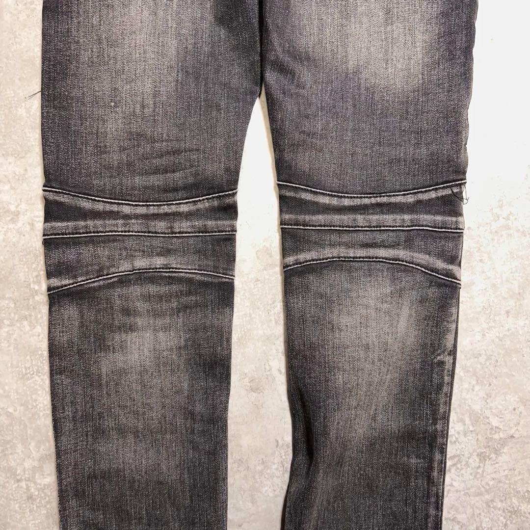 Rare Find: mnml Minimalist Black Biker Denim with Hem Zips - Size 30
