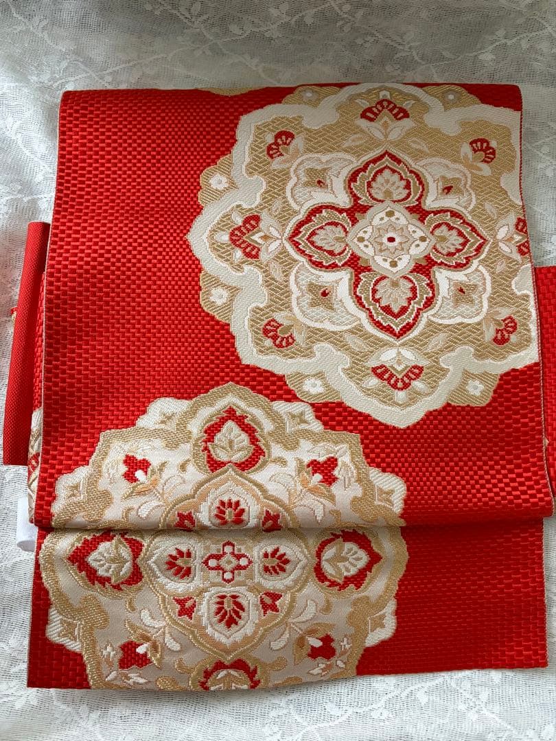 Ready-made Obi (Sash) - Vermilion