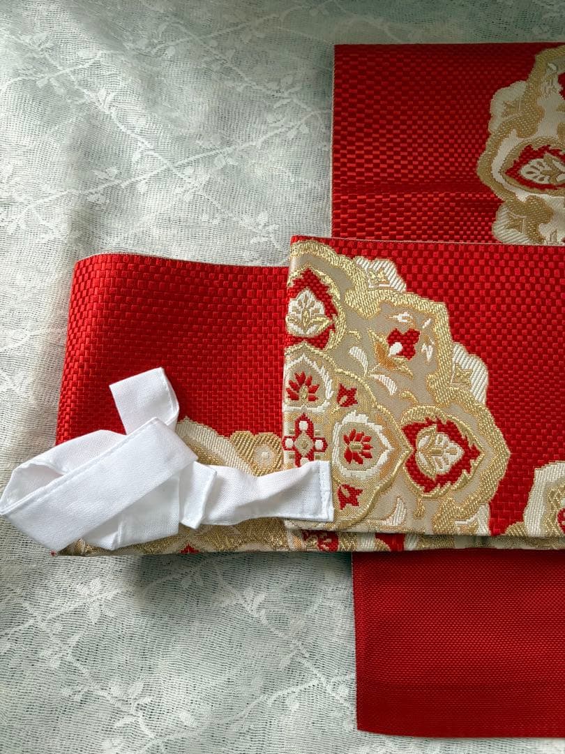 Ready-made Obi (Sash) - Vermilion