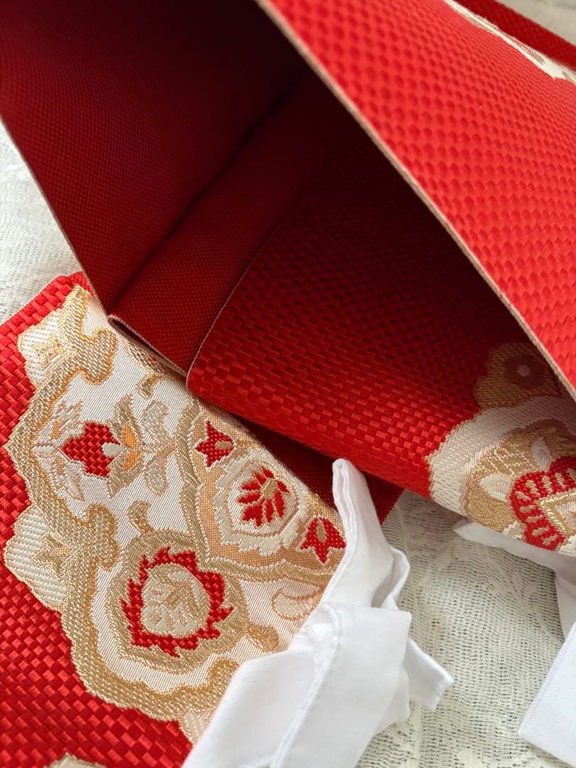Ready-made Obi (Sash) - Vermilion