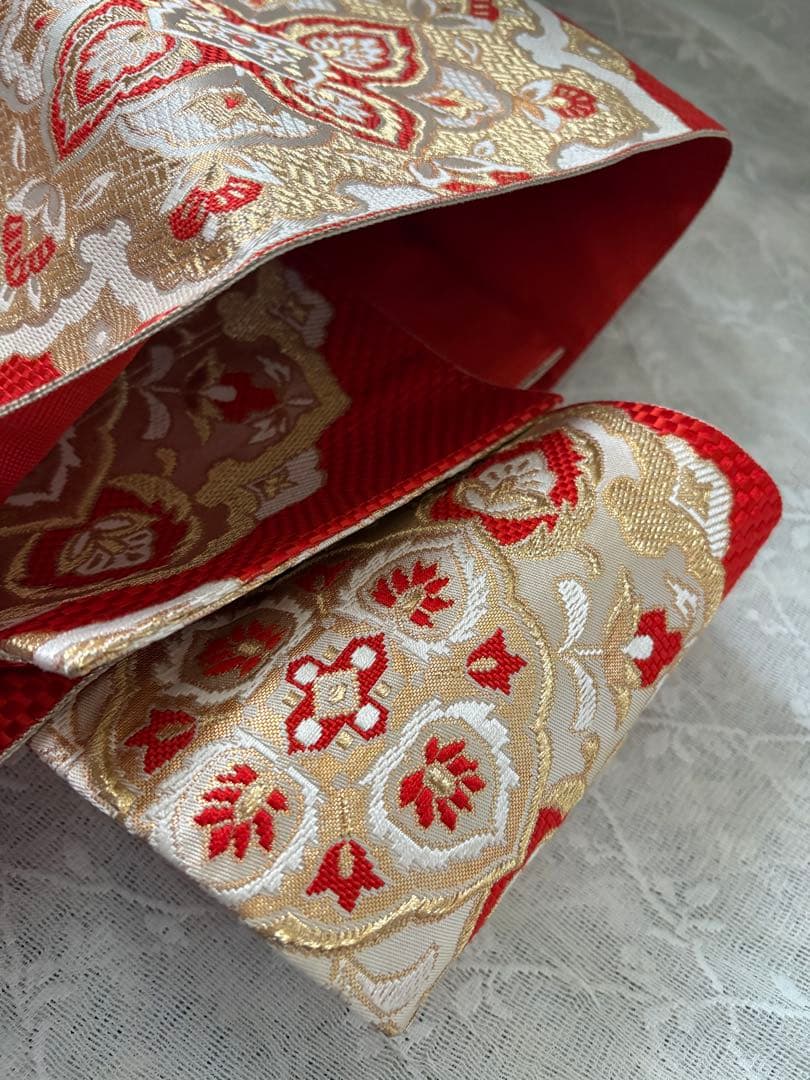 Ready-made Obi (Sash) - Vermilion