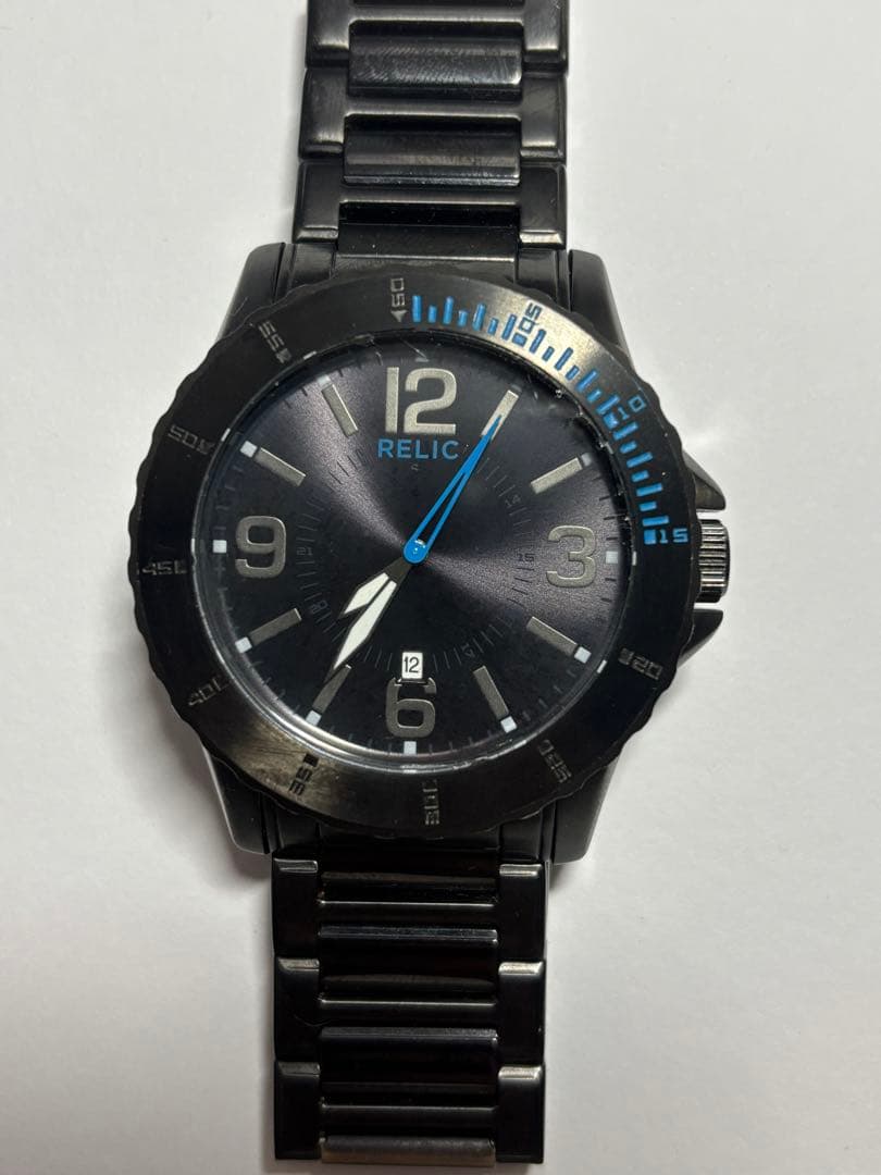 【Battery Replaced】RELIC Watch Black x Blue ZR12036 Date