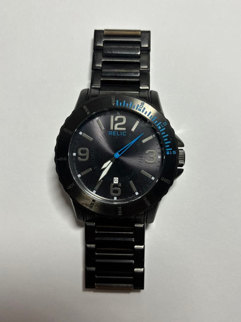 【Battery Replaced】RELIC Watch Black x Blue ZR12036 Date