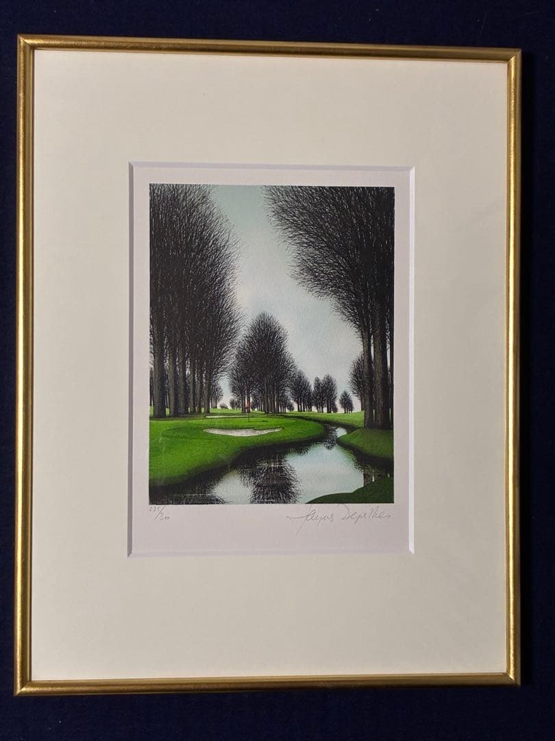 Jack Deperet, French painter, famous for golf course motifs, popular artist, lithograph