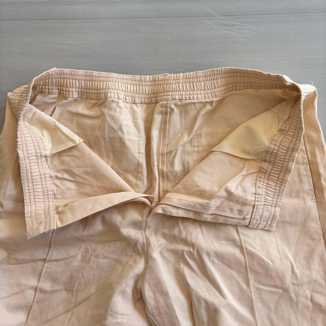 Couture Straight Pants, 100% Cotton, Casual, Elastic Waist, Comfortable / L